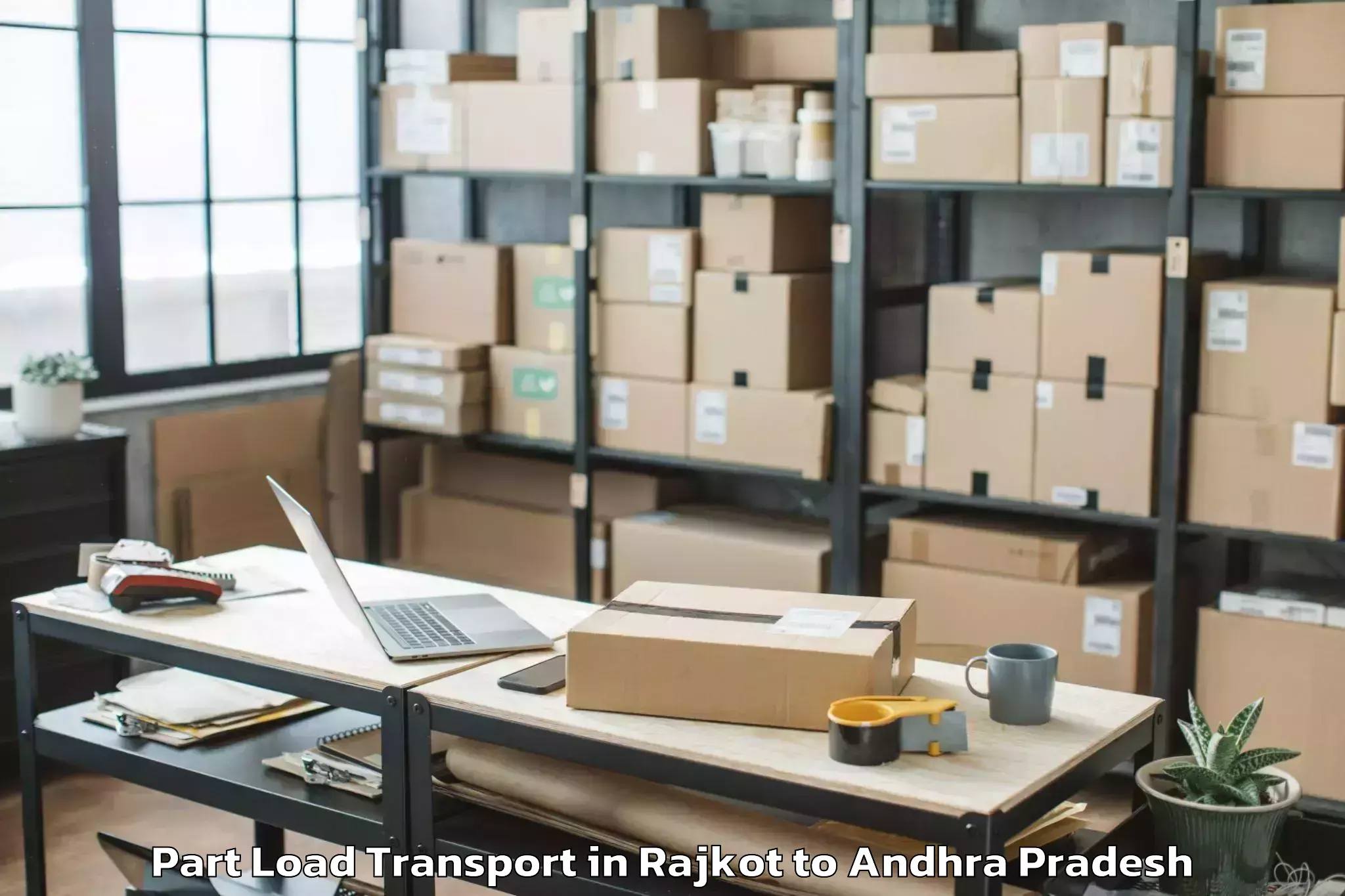 Top Rajkot to Dr Ysr Architecture And Fine A Part Load Transport Available